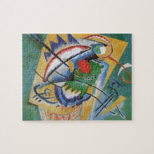 Puzzle Kandinsky rouge ovale Abstraite oeuvre d'art vert  (Horizontal)