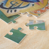 Puzzle Kandinsky rouge ovale Abstraite oeuvre d'art vert  (Côté)