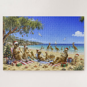 Puzzle Kangourou de Noël Plage Pique-nique Joyeux Noël