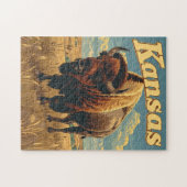 Puzzle Kansas Bison Vintage (Horizontal)