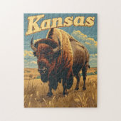 Puzzle Kansas Bison Vintage (Vertical)