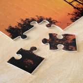 Puzzle Kansas Sunset with farm Windmill silhouette (Côté)