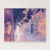 Puzzle Kapaa Kauai Hawaii Beach Coucher de soleil Palmier (Horizontal)