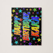 Puzzle "KARA" Premier nom, "HAPPY BIRTHDAY" (Vertical)