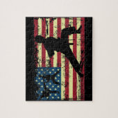 Puzzle Karate American Flag Martial Arts (Vertical)