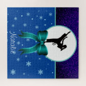 Puzzle Karate Girls Glitter and Bow Snowflake     (Horizontal)
