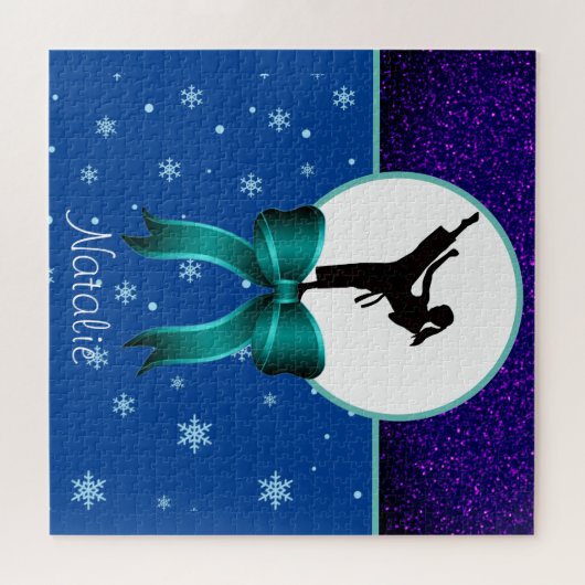 Puzzle Karate Girls Glitter and Bow Snowflake     (Horizontal)