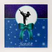 Puzzle Karate Girls Glitter and Bow Snowflake     (Vertical)