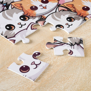 Puzzle Kawaii Chat félin Kitten visage animal de compagni