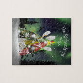 Puzzle Kayak Christmas Tree Aurora Borealis nom de famill (Horizontal)