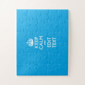 Puzzle Keep Calm and Your Text on Sky Blue (Vertical)