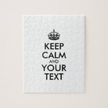 Puzzle KEEP CALM personnalisé et votre texte<br><div class="desc">PERSONNALISÉ GARDEZ CALME et VOTRE TEXTE. Modifier ce modèle de conception - CRÉER VOTRE TEXTE</div>