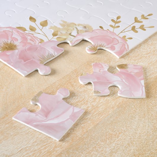 Puzzle Keepsaké rose or Couronne princesse cadeau d'anniv (Côté)