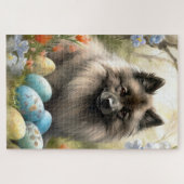 Puzzle Keeshond avec oeufs de Pâques (Horizontal)