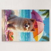 Puzzle Keeshond Beach Relax Scene (Horizontal)