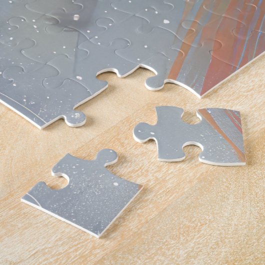 Puzzle Keeshond chien équitation moto Noël (Côté)