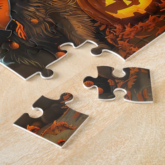 Puzzle Keeshond Halloween Éffrayant (Côté)