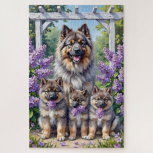 Puzzle Keeshond Jardin de Lilas Art