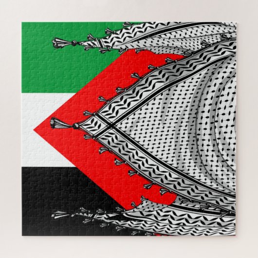 Puzzle Keffiyeh Écharpe palestinienne tissu traditionnel (Horizontal)