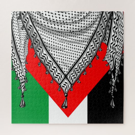 Puzzle Keffiyeh Écharpe palestinienne tissu traditionnel (Vertical)