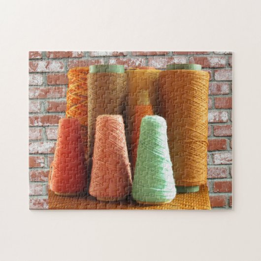 Puzzle - Kegels van garen Legpuzzel (Horizontaal)