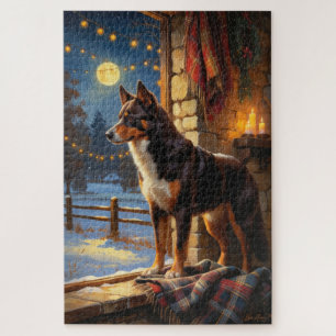 Puzzle Kelpie Australien avec lumières de Noël pour les f