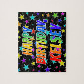 Puzzle "KELSEY" Prénom, Amusant "HEUREUX ANNIVERSAIRE" (Vertical)