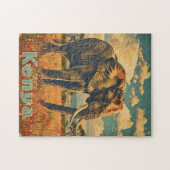 Puzzle Kenya Elephant Vintage (Horizontal)