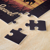 Puzzle Kenya Elephants Illustration Travel Art Vintage (Côté)