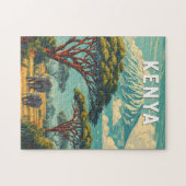 Puzzle Kenya Illustration Travel Art Vintage (Horizontal)