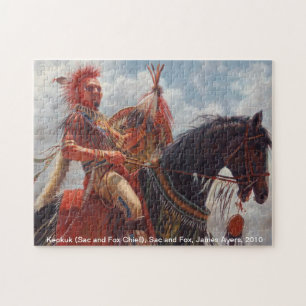 Puzzle Keokuk, sac et chef de Natif américain de Fox
