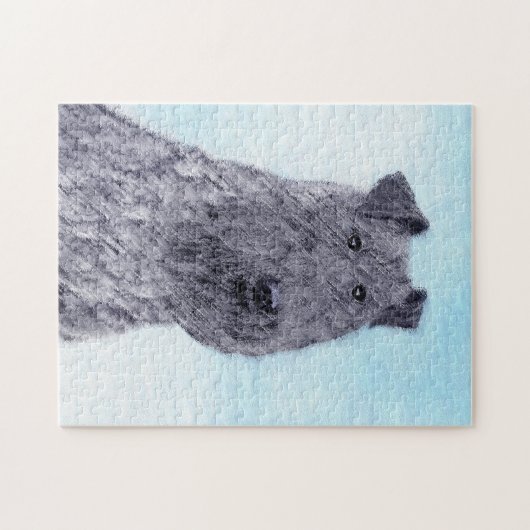 Puzzle Kerry Blue Terrier peinture mignonne Chien d'origi (Horizontal)