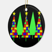 Puzzle kerstbomen - Autisme-bewustwording Keramisch Ornament (Links)