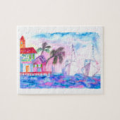 Puzzle Key West Harbour and ships at sunset (Horizontal)