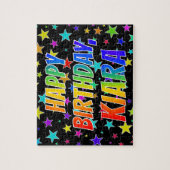 Puzzle "KIARA" Prénom, Amusant "HEUREUX ANNIVERSAIRE" (Vertical)