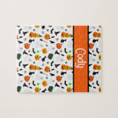 Puzzle Kid Halloween Ghost Citrouille Black Chat Personna (Horizontal)