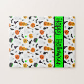 Puzzle Kid Halloween Ghost Citrouille Black Chat Personna (Horizontal)