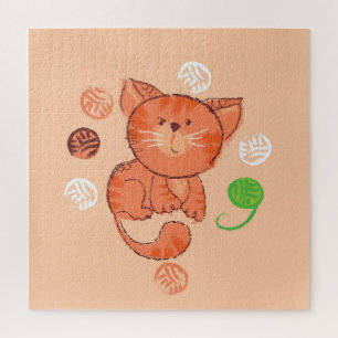Puzzle Kiddy Toy Cat : Illustration Vintage.