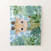Puzzle Kids Blue Jungle Giraffe in a Bow Tie (Vertical)