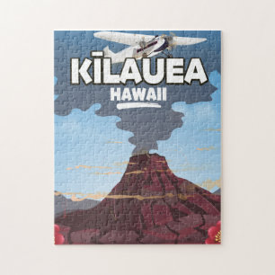 Puzzle Kīlauea Hawaii Volcano travel poster