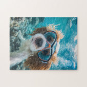 Puzzle King Charles Cocker Spaniel driving in ocean (Horizontal)