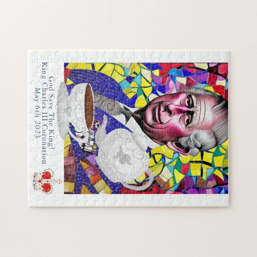 Puzzle King Charles III Fun Custom Text Coronation Party (Horizontal)