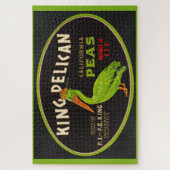 Puzzle King Pelican California pois crate étiquette (Vertical)