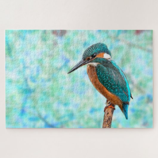 Puzzle Kingfisher Bird Blue Abstrait (Horizontal)