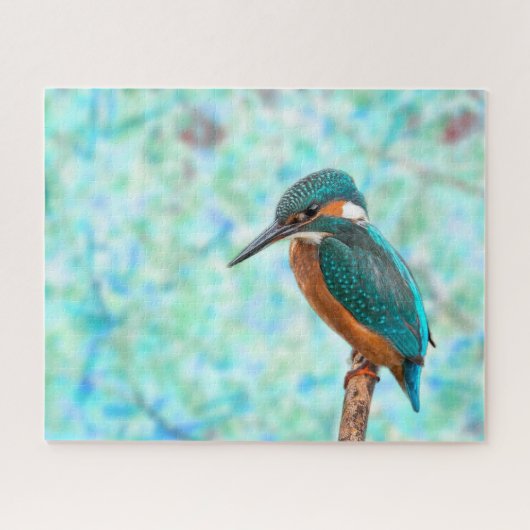 Puzzle Kingfisher Bird Blue Abstrait (Horizontal)