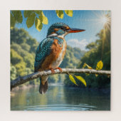 Puzzle Kingfisher Majestic, Oiseau sauvage par rivière da (Vertical)