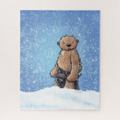 Puzzle KiniArt Sasquatch Snowy Bigfoot & Scottie Chien (Vertical)