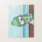 Puzzle KiniArt Winter Beach Westie (Vertical)