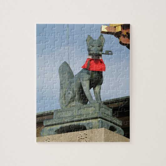 Puzzle Kitsune キ ツ ネ (Fox) avec clé dans la bouche (Vertical)