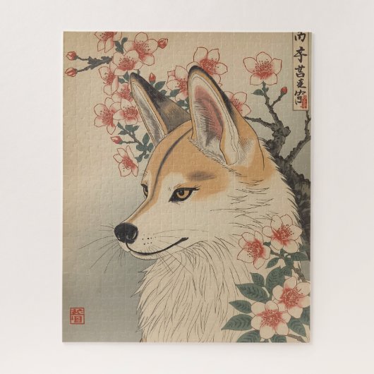 Puzzle Kitsune & cherry blossom (Vertical)